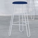Ver imagem 2 de Kit 04 Banquetas Baixa Bar Cozinha Sala de Jantar Áris C01 Branco Linho Azul Jeans - Lyam Decor