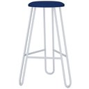 Ver imagem 3 de Kit 04 Banquetas Baixa Bar Cozinha Sala de Jantar Áris C01 Branco Linho Azul Jeans - Lyam Decor