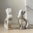 Ver imagem 2 de Kit 4 Porta Guardanapos Coelho Mármore Calacatta Milano Polido 10x8cm