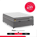 Ver mais imagens de Cama Box Baú Viúva + Colchão Life D33 Pillow Top 61x128x188cm - Cinza - e-Shop Casa