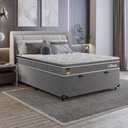 Ver imagem 1 de Cama Box Baú Viúva + Colchão Life D33 Pillow Top 61x128x188cm - Cinza - e-Shop Casa