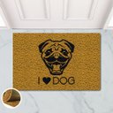 Ver imagem 1 de Tapete Capacho Love Dog Pug Amo Cachorro 60x40 Porta Chines