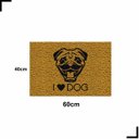 Ver imagem 2 de Tapete Capacho Love Dog Pug Amo Cachorro 60x40 Porta Chines