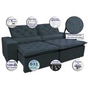 Ver imagem 7 de Sofá Lisboa 3,12m Retrátil, Reclinável com Molas no Assento Tecido Suede Velusoft Azul - Cama