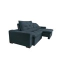 Ver imagem 2 de Sofá Lisboa 3,12m Retrátil, Reclinável com Molas no Assento Tecido Suede Velusoft Azul - Cama