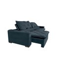 Ver imagem 3 de Sofá Lisboa 3,12m Retrátil, Reclinável com Molas no Assento Tecido Suede Velusoft Azul - Cama