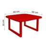 Mesa De Centro Lateral De Apoio Para Sala Estar Square Vermelho Laca - 4