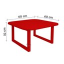 Ver imagem 4 de Mesa De Centro Lateral De Apoio Para Sala Estar Square Vermelho Laca