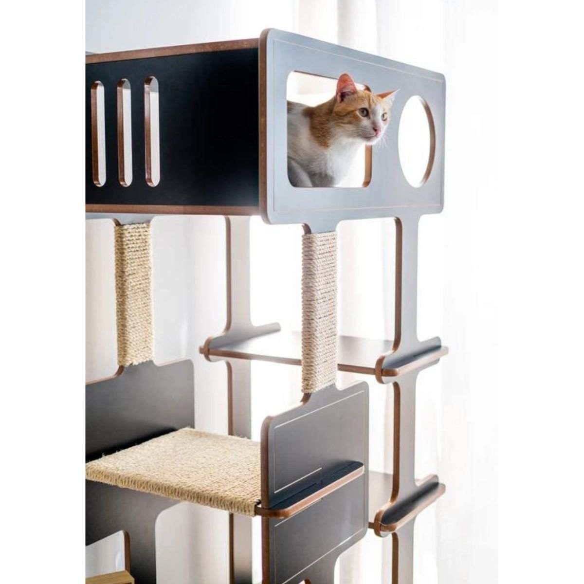 Torre para Gatos Preta com Colchão Ferpa Design - 4
