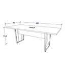 Ver imagem 2 de Mesa de Reunião Pés Metal 2m Nogal Caixa de Tomadas F5