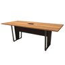 Mesa de Reunião Pés Metal 2m Nogal Caixa de Tomadas F5  - 4