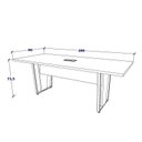 Ver imagem 2 de Mesa de Reunião Pés Metal 2m Nogal Caixa de Tomadas F5