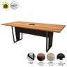 Mesa de Reunião Pés Metal 2m Nogal Caixa de Tomadas F5  - 3
