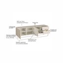 Ver imagem 6 de Rack Orgânico para TV até 65 Polegadas 180cm 2 Portas 2 Gavetas Metal Luna BP Offwhite