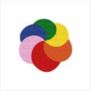 Ver imagem 2 de Tapete Colorido Grande para Decoração de Quarto, Sala e Demais Redondo 60x60cm