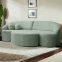 Ver imagem 2 de Sofá Orgânico Palermo 4 Lugares 210cm + Puff Bouclê - Sofa Store:Bouclê Verde Menta
