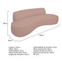 Ver imagem 3 de Sofá Curvo 2 Lugares Orgânico Escritório Recepção Sala Amsterdã 130cm Linho - Doce Sonho Móveis