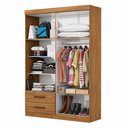 Ver imagem 3 de Guarda-roupa Solteiro Genova 4 Portas 2 Gavetas Cinamomo - Carioca Móveis
