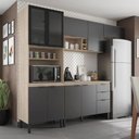 Ver imagem 2 de Armario de Cozinha Firenze com 10 Portas e 2 Gavetas Avena/grafito