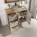 Ver imagem 3 de Gabinete de Banheiro Aqua 76cm Estilare Gab4002 Nude/carvalho