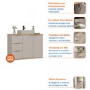 Ver imagem 7 de Gabinete de Banheiro Aqua 76cm Estilare Gab4002 Nude/carvalho