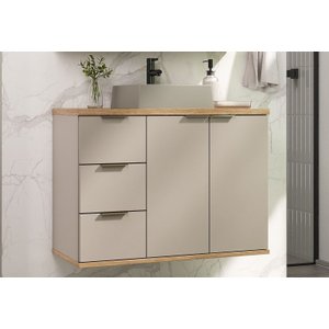 Gabinete de Banheiro Aqua 76cm Estilare Gab4002 Nude/carvalho