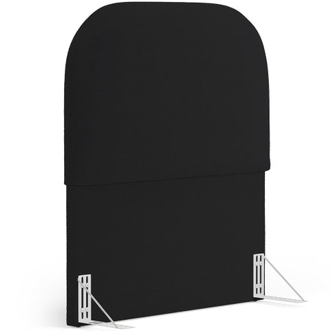 Cabeceira Cama Box 100cm Orgânica Lanna W01 Bouclê Preto - Lyam Decor