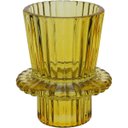 Ver imagem 1 de Castiçal Decorativo de Vidro Amarelo 7x6x6cm Porta Vela Mesa Jantar Decoração