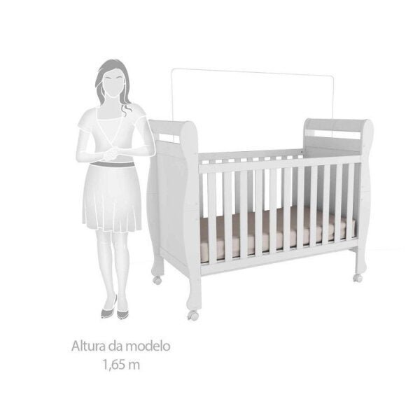 Quarto de Bebê Completo com Berço Maria, Guarda-Roupa 4 Portas e Cômoda Noah Móveis Peroba - 7