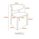 Ver imagem 7 de Cadeira de Jantar Napoli Aço Estofada em Courino Caramelo com Champagne 2 Unidades
