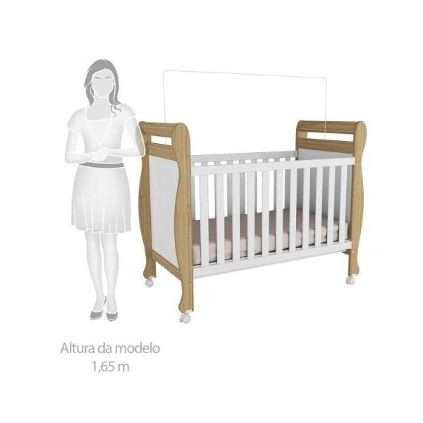 Quarto de Bebê com Berço Maria, Guarda-Roupa 4 Portas e Cômoda Noah Móveis Peroba - 7