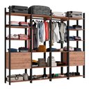 Ver imagem 1 de Closet 4 Gavetas 2 Cabideiros Estilo Industrial Chess F04 Preto/Solanum - Mpozenato