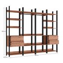 Ver imagem 4 de Closet 4 Gavetas 2 Cabideiros Estilo Industrial Chess F04 Preto/Solanum - Mpozenato