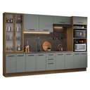 Ver imagem 2 de Armário de Cozinha Completa 340cm Rustic/cinza Agata Madesa 01 Rustic/cinza