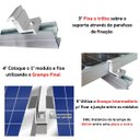 Ver mais imagens de Kit Estrutura Suporte Fixador Linha C P/ 8 Placas Solar Alumínio Inox Telha Fibro Ondulada Viga Metá