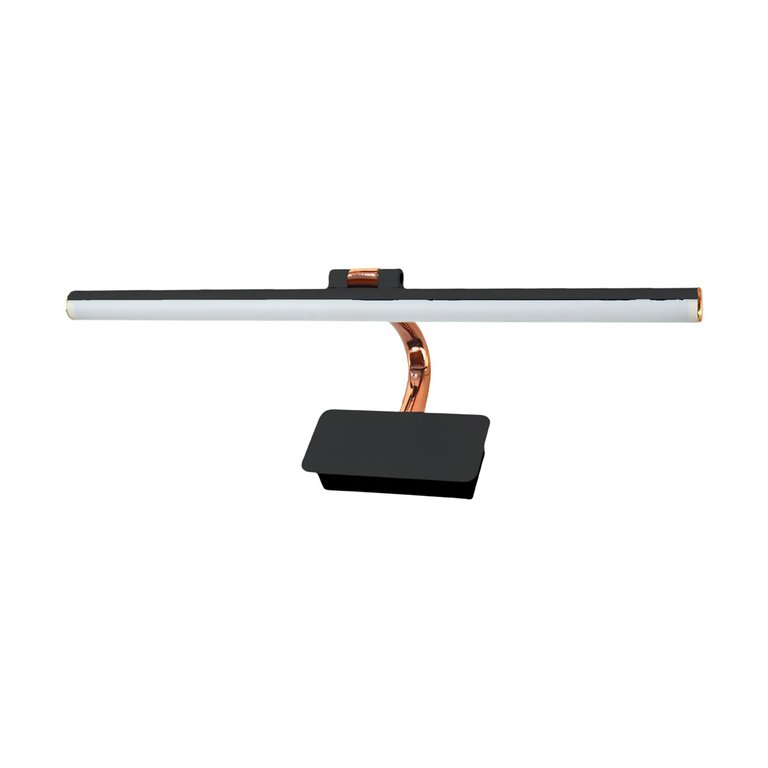 Arandela Mirror Linear Quadro Preto e Cobre 50cm Led 12w 3 em 1 Bivolt Embu Led