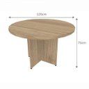 Ver imagem 3 de Mesa de Jantar Redonda Anne Bege/Carvalho Mel