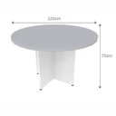 Ver imagem 3 de Mesa de Jantar Redonda Anne Cinza/Branco/Cristal