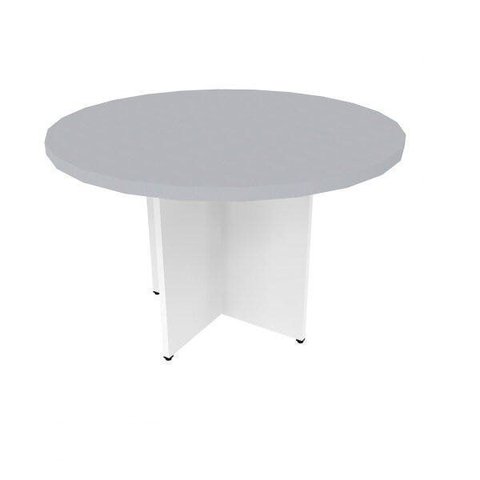 Mesa de Jantar Redonda Anne Cinza/Branco/Cristal