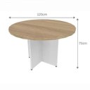 Ver imagem 3 de Mesa de Jantar Redonda Anne Bege/Branco/Carvalho Mel