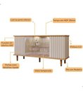 Ver imagem 3 de Buffet de Sala Jantar Janice 4 Portas com Vidro Nature MDF:Nature / Off-White