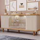 Ver imagem 1 de Buffet de Sala Jantar Janice 4 Portas com Vidro Nature MDF:Nature / Off-White