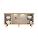 Ver imagem 4 de Buffet de Sala Jantar Janice 4 Portas com Vidro Nature MDF:Nature / Off-White