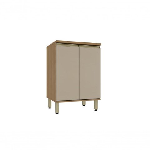 Balcão de Cozinha Cora 2 Portas MDF 60cm Marrom Luciane Móveis