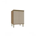 Ver imagem 1 de Balcão de Cozinha Cora 2 Portas MDF 60cm Marrom Luciane Móveis