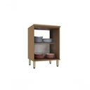 Ver imagem 2 de Balcão de Cozinha Cora 2 Portas MDF 60cm Marrom Luciane Móveis
