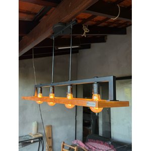 Lustre Pedente Peroba Rosa Madeira de Demolição