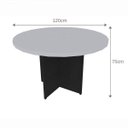 Ver imagem 3 de Mesa de Jantar Redonda Anne Cinza/Preto/Cristal