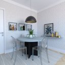 Ver imagem 2 de Mesa de Jantar Redonda Anne Cinza/Preto/Cristal
