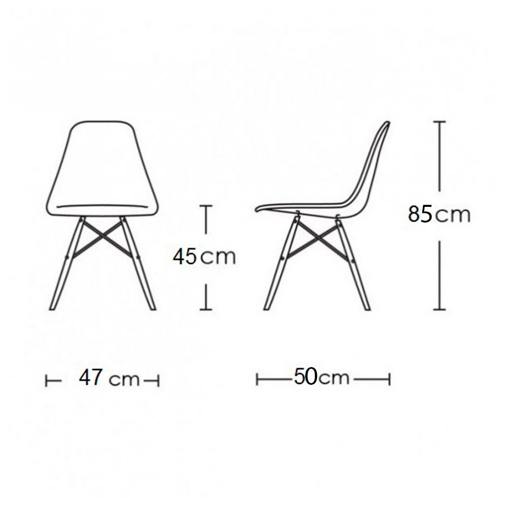 Conjunto de Mesa de Jantar Eames Eiffel Redonda 90cm Tampo de Vidro com 2 Cadeiras Brancas - 5